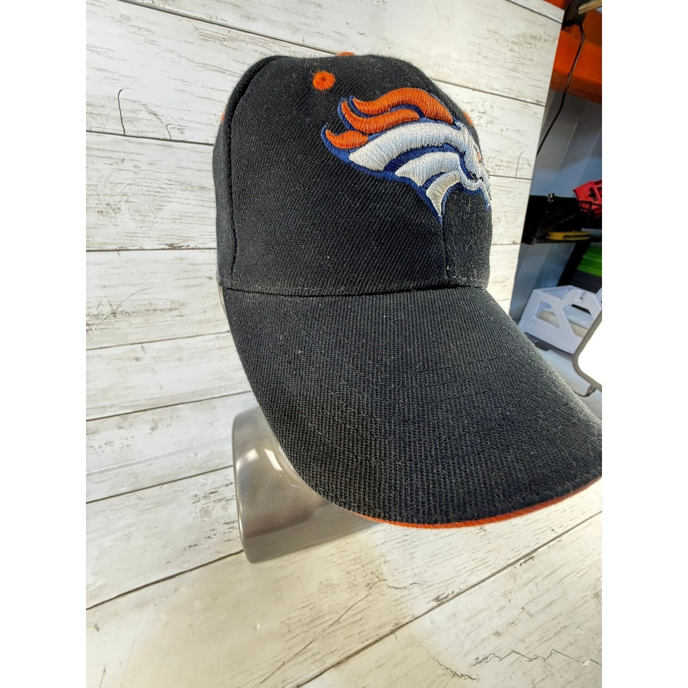 Denver Broncos NFL Hat Black Orange Embroidered Logo Adjustable Cap